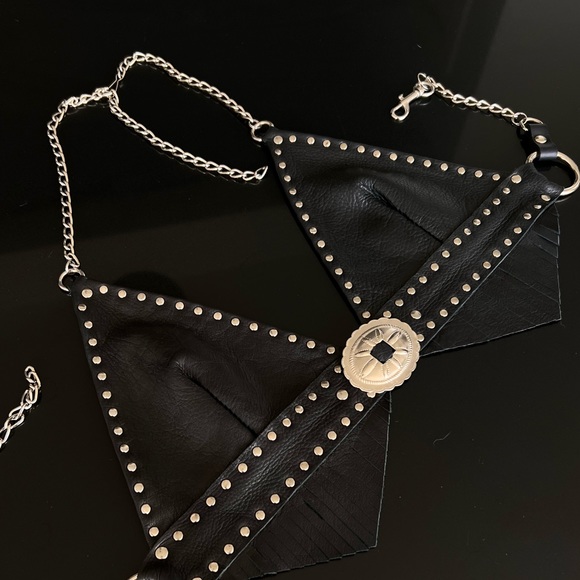 Friends of Hell Leather Bra Top with Fringe - Picture 1 of 6